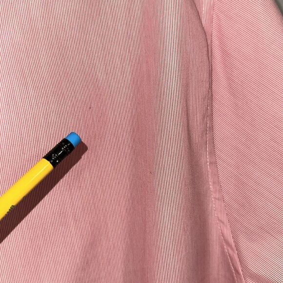 Ted Baker 6/XL Red Sayhi Micro Pin Stripe Short Sleeve Button Shirt - Picture 13 of 16